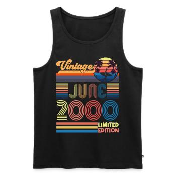 Anniversary June 2000. Gift June 2000 June 2000 - Men's Premium Organic Tank Top - black - Front - Michal (187cm)