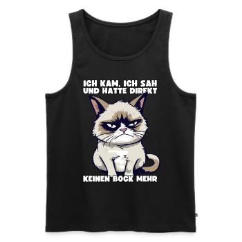Ich Kam Ich Sah Und Hatte Direkt Keinen Bock Mehr - Männer Premium Bio Tank Top - Schwarz - Vorne - Michal (187cm)