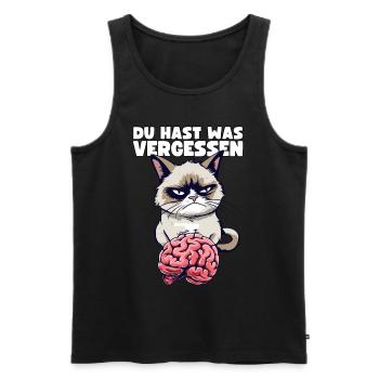Grump Cat mit Gehirn - Du hast was vergessen Katze - Männer Premium Bio Tank Top - Schwarz - Vorne - Michal (187cm)