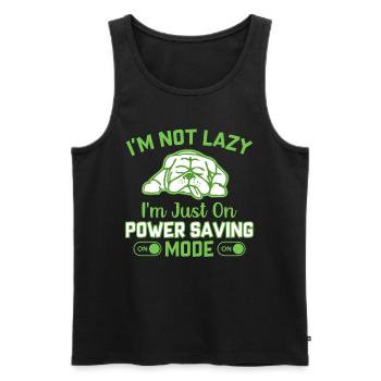 I'm not lazy i m just on power saving mode - Männer Premium Bio Tank Top - Schwarz - Vorne - AI Model Male 178 light (178cm)