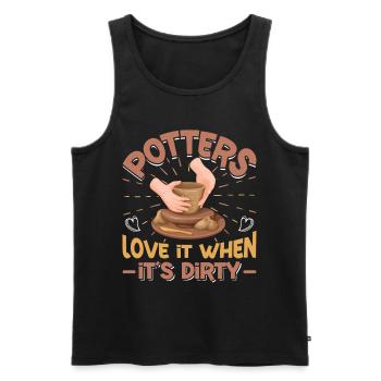 Ceramic Pottery Design - Men's Premium Organic Tank Top - black - Front - AI Model Male 178 light (178cm)