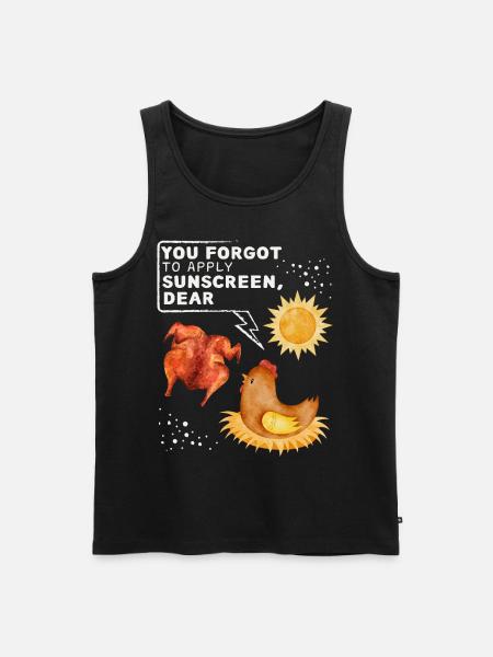 Sjovt kylling siger, kylling vittighed solbadning - Herre Premium økologisk tanktop - sort