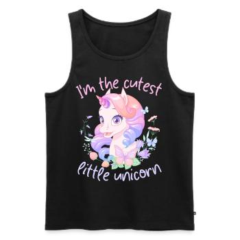 Licorne Kawaii, fille licorne, disant - Débardeur bio Premium Homme - noir - Devant - Michal (187cm)