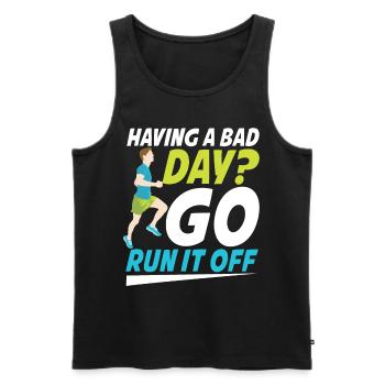 Having A Bad Day Go Run It Off für einen Jogger - Männer Premium Bio Tank Top - Schwarz - Vorne - AI Model Male 178 light (178cm)