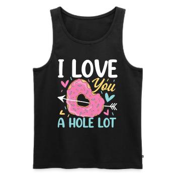 I Love You A Hole Lot für einen Donut-Liebhaber - Männer Premium Bio Tank Top - Schwarz - Vorne - Michal (187cm)
