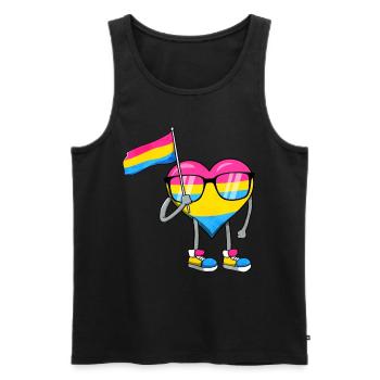 Pansexual Pride Pan Flag Coeur Sublte LGBTQ - Débardeur bio Premium Homme - noir - Devant - Michal (187cm)