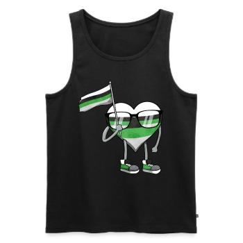 Demiromantique Fierté Flag Coeur Sublte LGBTQ - Débardeur bio Premium Homme - noir - Devant - AI Model Male 178 light (178cm)