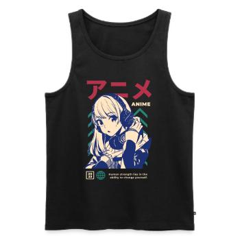 Japan Japanese Manga Girl Game Gaming Gamergirl - Men's Premium Organic Tank Top - black - Front - Michal (187cm)