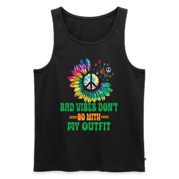 Hippie Peace Zeichen Frieden Blumen Blumenkind - Männer Premium Bio Tank Top - Schwarz - Vorne - AI Model Male 178 light (178cm)