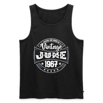 1967 Juni. Geburtstagsgeschenk Juni 1967. Juni - Männer Premium Bio Tank Top - Schwarz - Vorne - AI Model Male 178 light (178cm)