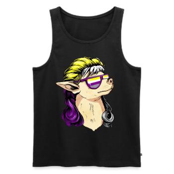 Non Binary Pride Flag Mullet Chihuahua Dog Su - Débardeur bio Premium Homme - noir - Devant - Michal (187cm)