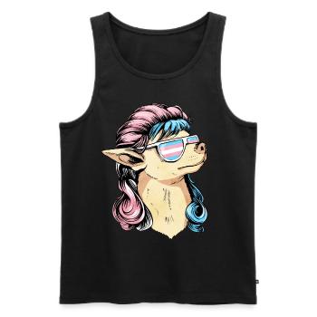 Fierté transgenre Drapeau trans Mullet Chihuahua Hu - Débardeur bio Premium Homme - noir - Devant - Michal (187cm)