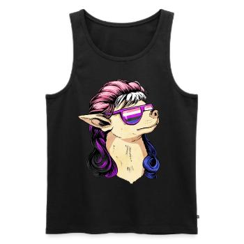 Genre Fluid Pride Flag Mullet Chihuahua Hun - Débardeur bio Premium Homme - noir - Devant - AI Model Male 178 light (178cm)