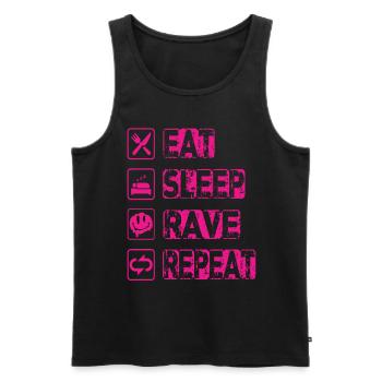 Eat Sleep Rave Repeat - Männer Premium Bio Tank Top - Schwarz - Vorne - AI Model Male 178 light (178cm)