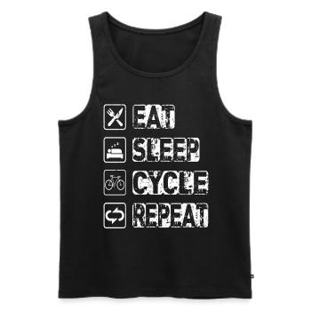 Eat Sleep Cycle Repeat - Männer Premium Bio Tank Top - Schwarz - Vorne - AI Model Male 178 light (178cm)
