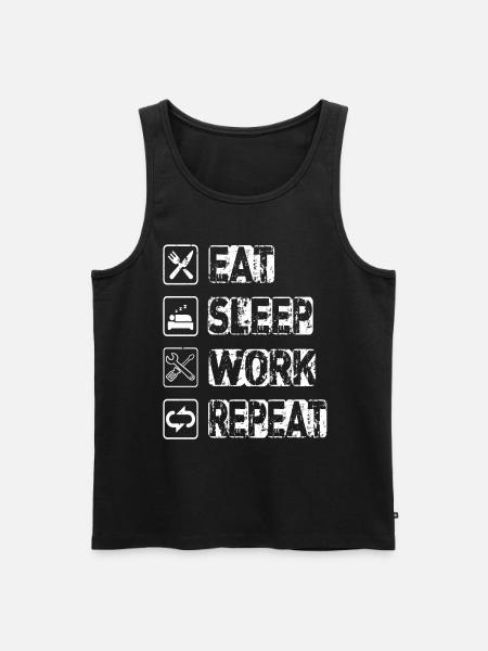 Eat Sleep Work Repeat - Men's Premium Organic Tank Top - black