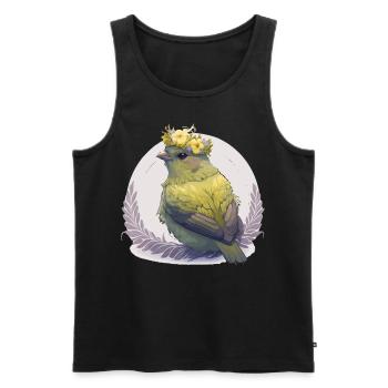 Mignon Canary Bird Fleur Crown Pet Birds - Débardeur bio Premium Homme - noir - Devant - Michal (187cm)