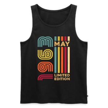 Vintage geboren im Mai 1963 Retro Geburtstagsgeschenk - Männer Premium Bio Tank Top - Schwarz - Vorne - AI Model Male 178 light (178cm)