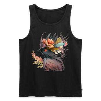 Cute Bird Of Paradise Bird Flower Crown Pet Birds - Men's Premium Organic Tank Top - black - Front - AI Model Male 178 light (178cm)