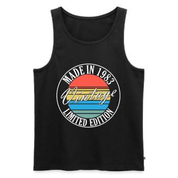 Year 1983 Original - Men's Premium Organic Tank Top - black - Front - AI Model Male 178 light (178cm)
