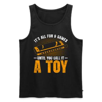 Mundharmonika Mundharmonikaspieler - Männer Premium Bio Tank Top - Schwarz - Vorne - Michal (187cm)