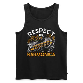 Mundharmonika Mundharmonikaspieler - Männer Premium Bio Tank Top - Schwarz - Vorne - Michal (187cm)