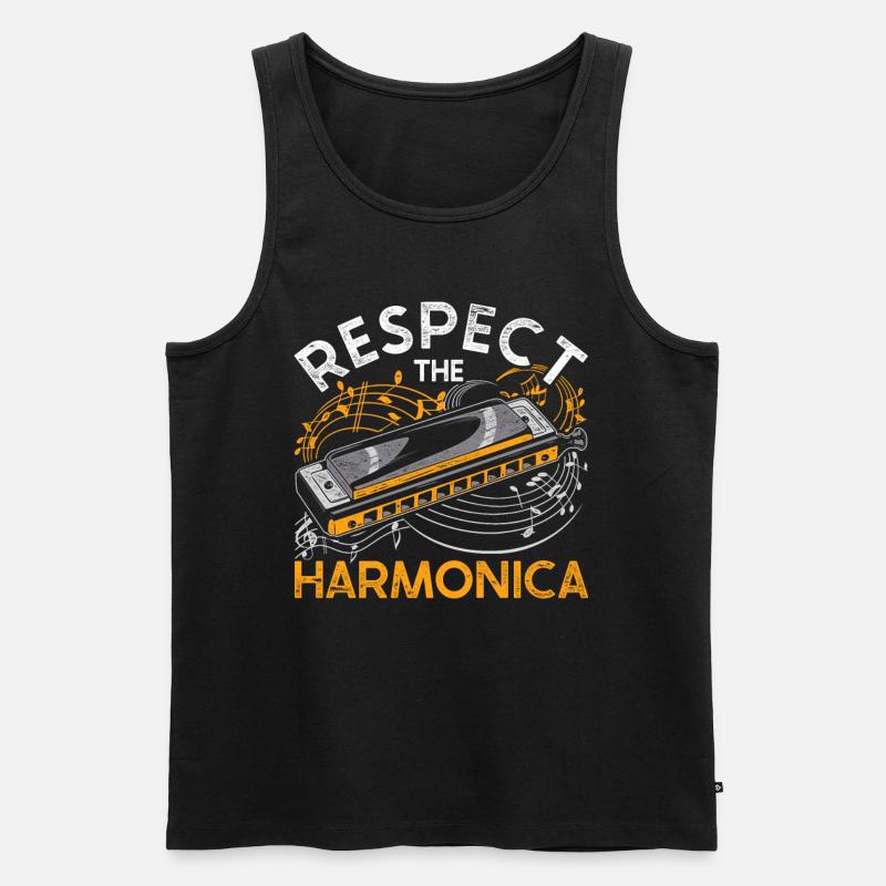 Harmonica harmonica player - Men's Premium Organic Tank Top - black