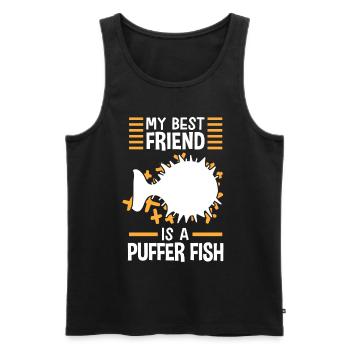 Kugelfisch ist mein Freund Riesenkugelfisch - Männer Premium Bio Tank Top - Schwarz - Vorne - AI Model Male 178 light (178cm)