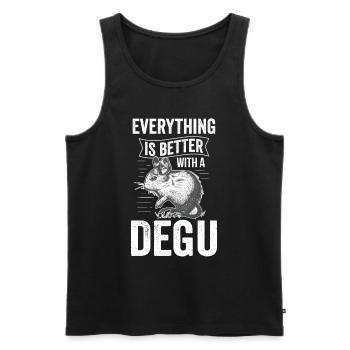 Alles besser mit Degu Nagetier Stauchratte - Männer Premium Bio Tank Top - Schwarz - Vorne - AI Model Male 178 light (178cm)