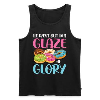He Went Out In A Glaze Of Glory für einen - Männer Premium Bio Tank Top - Schwarz - Vorne - Michal (187cm)