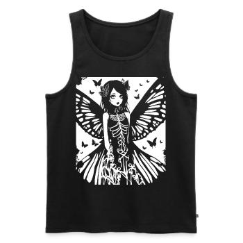 Fairycore Esthétique Squelette Fée Goth Gothique G - Débardeur bio Premium Homme - noir - Devant - Michal (187cm)