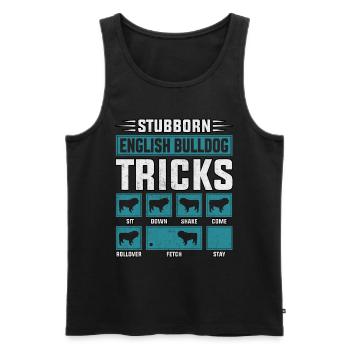 Astuces de bouledogue anglais têtus - Débardeur bio Premium Homme - noir - Devant - Michal (187cm)