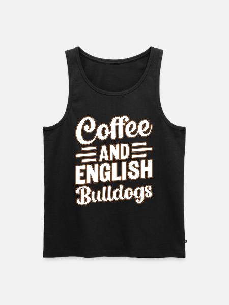 Coffee and English Bulldogs - Men's Premium Organic Tank Top - black