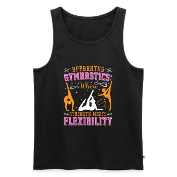 Apparatus Gymnast funny Workout - Men's Premium Organic Tank Top - black - Front - AI Model Male 178 light (178cm)
