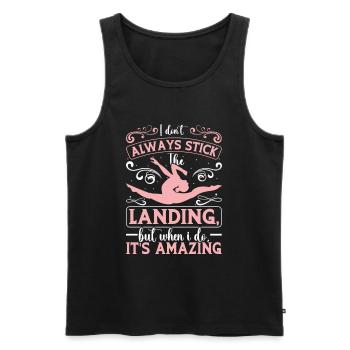 Gymnast funny Workout - Men's Premium Organic Tank Top - black - Front - Michal (187cm)