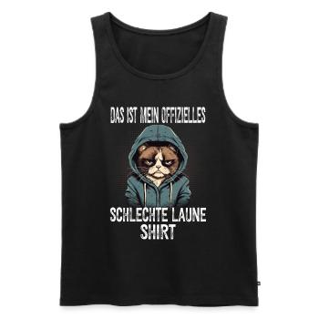 Lustiger Spruch Katze Sarkasmus Schlechte Laune - Männer Premium Bio Tank Top - Schwarz - Vorne - Michal (187cm)