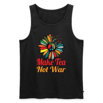 Hippie Peace Sign Peace Flowers Flower Child - Men's Premium Organic Tank Top - black - Front - Michal (187cm)