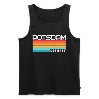 Potsdamer, Potsdamer Potsdam - Men's Premium Organic Tank Top - black - Front - AI Model Male 178 light (178cm)