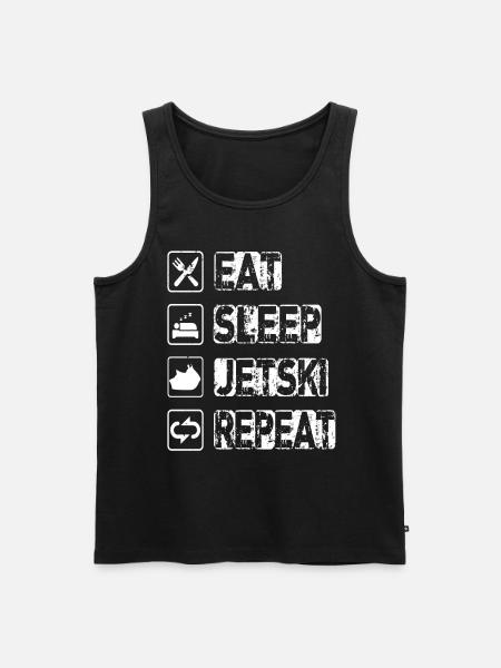 Eat Sleep Jetski Repeat - Männer Premium Bio Tank Top - Schwarz