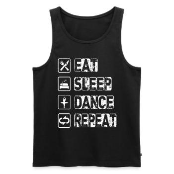 Eat Sleep Dance Repeat - Männer Premium Bio Tank Top - Schwarz - Vorne - Michal (187cm)