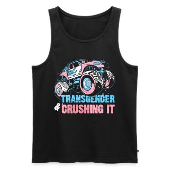 Transgender Pride Monster Truck - Men's Premium Organic Tank Top - black - Front - AI Model Male 178 light (178cm)