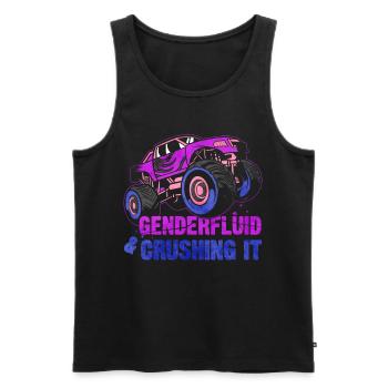 Gender Fluid Pride Monster Truck - Männer Premium Bio Tank Top - Schwarz - Vorne - AI Model Male 178 light (178cm)