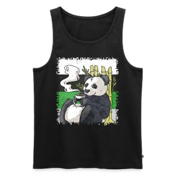 Demiromantic Pride Flag Panda Coffee Sublte - Men's Premium Organic Tank Top - black - Front - AI Model Male 178 light (178cm)