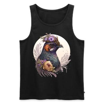 Cute Watercolor Pheasant Bird Flower Crown Pet Bir - Männer Premium Bio Tank Top - Schwarz - Vorne - Michal (187cm)