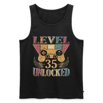 Level 35 Complete Birthday Present from 1988 - Men's Premium Organic Tank Top - black - Front - Michal (187cm)