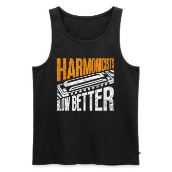 Mundharmonika Mundharmonikaspieler - Männer Premium Bio Tank Top - Schwarz - Vorne - Michal (187cm)