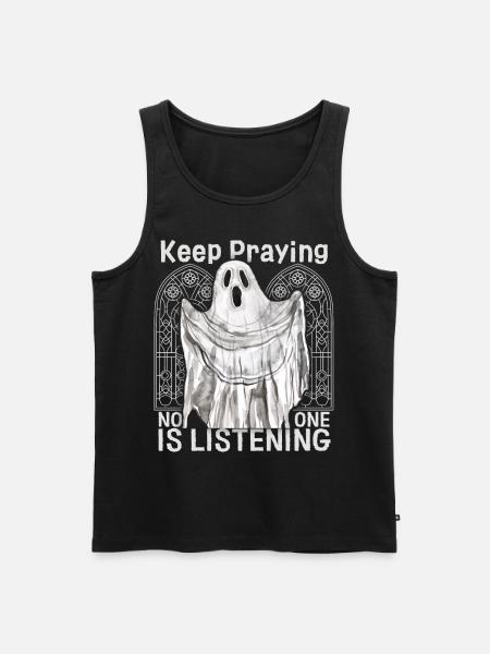 Uncanny Ghost, Ghost Gothic Saying - Men's Premium Organic Tank Top - black