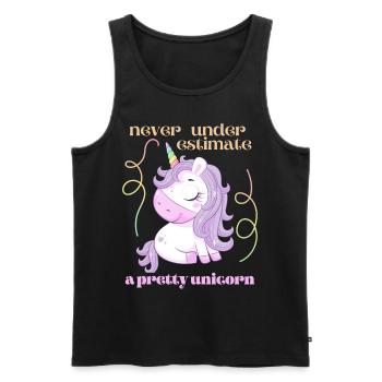 Lustiger Einhorn Spruch, Kawaii Unicorn Comic - Männer Premium Bio Tank Top - Schwarz - Vorne - Michal (187cm)