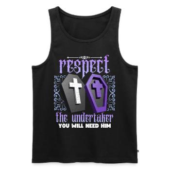 Funny Undertaker Saying, Undertaker Saying - Men's Premium Organic Tank Top - black - Front - AI Model Male 178 light (178cm)