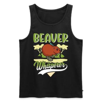 Beaver Whispering Beaver Dam - Men's Premium Organic Tank Top - black - Front - Michal (187cm)